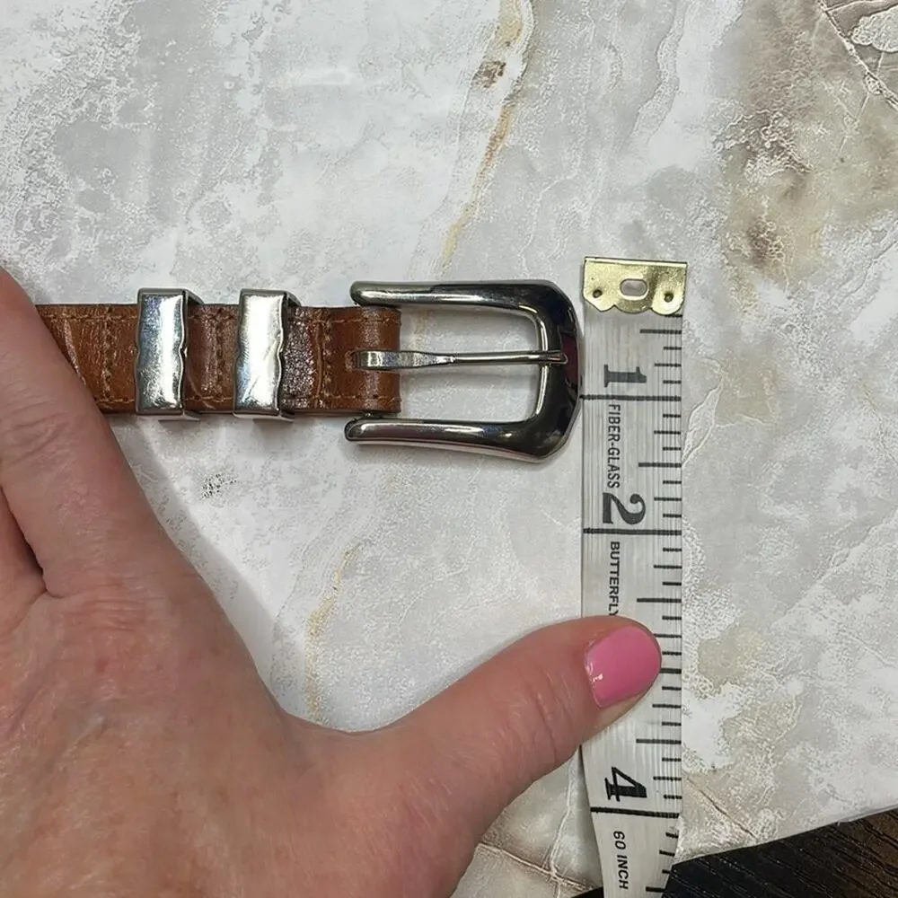 Western cowgirl style crocodile grain leather belt
